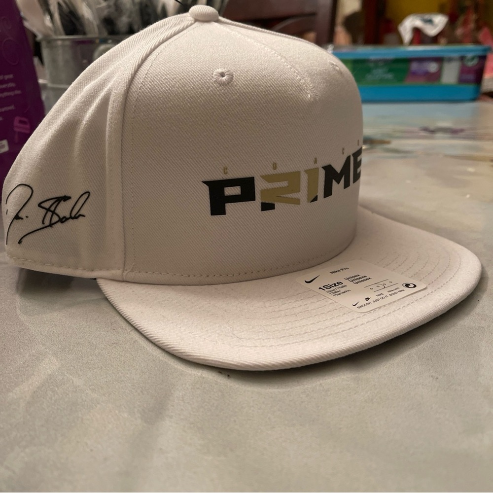 Nike Coach Prime Pro Flatbill Adjustable White Hat NEW OSFM Colorado Buffaloes